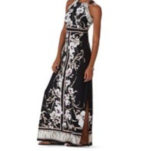 White House Black Market Floral Halter Maxi in Small